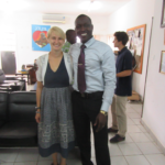 Project Manager Brianna Parsons meets with a representative from The Gambia National Nutrition Agency