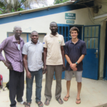 Project Manager Corey Spies (right) pictured with livestock researchers from the International Trypanotolerance Center